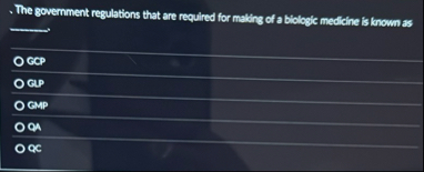 The government regulations that are required for