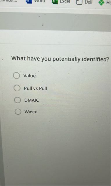 What have you potentially identified? Value Pull