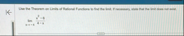 Use the Theorem on Limits of Rustional Functions