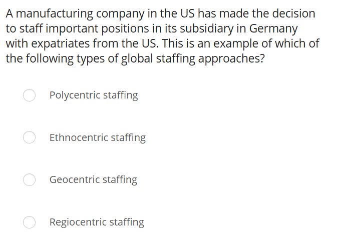 A manufacturing company in the US has made the