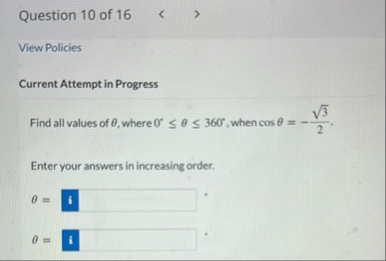 Question 1 0 of 1 6 View Policies Current Attempt
