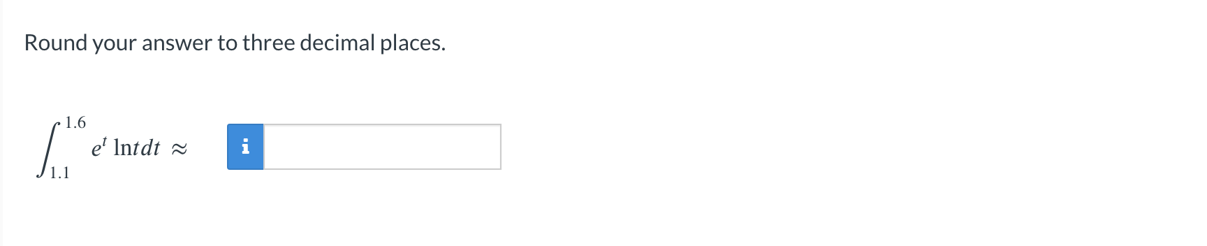 Round your answer t o three decimal places. 1 . 1