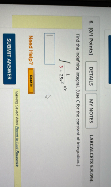 Points ] LARCALCET 8 5 . R . 0 9 4 . Find the