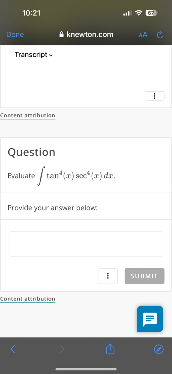 1 0 : 2 1 6 7 Done knewton.com AA Transcript