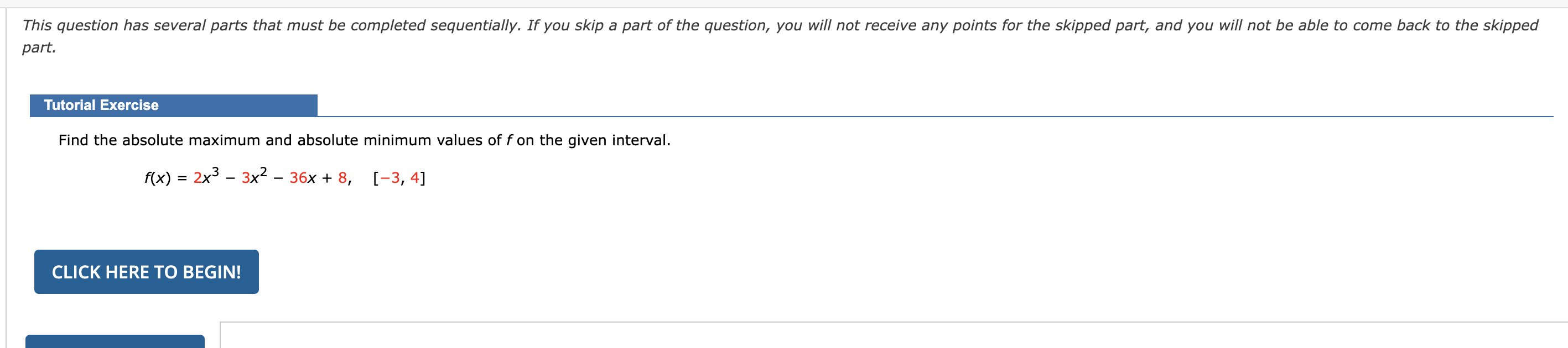 part. Tutorial Exercise Find the a b s o l u t e