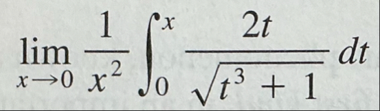 lim x 0 1 x 2 0 x 2 t t 3 1 2 d t