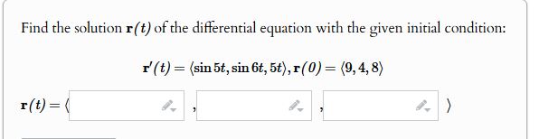 Find the solution r ( t ) o f the differential