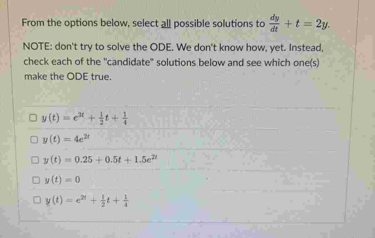 From the options below, select all possible