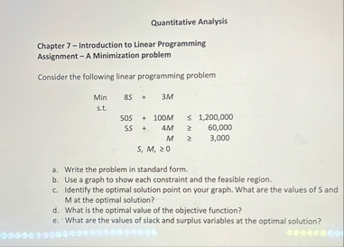 Quantitative Analysis Chapter 7 Introduction to