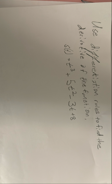 Use differentiation rules to fird the derivative