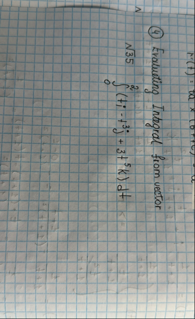 ( 4 ) Evalueting Integral from vecto 0 2 ( t i -