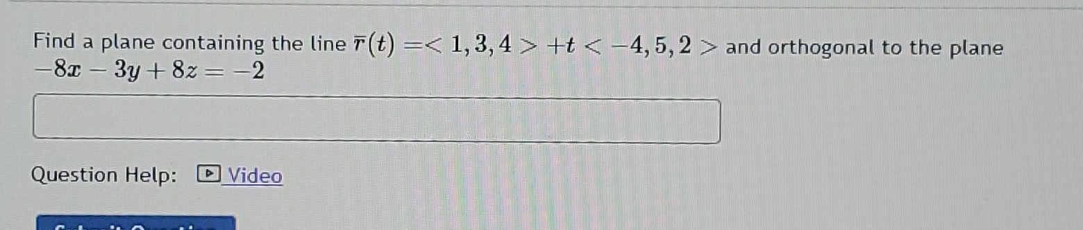 Find a plane containing the line ? b a r ( r ) (