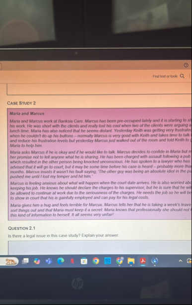 Find text or toob Case Study 2 Marfa and Marcus