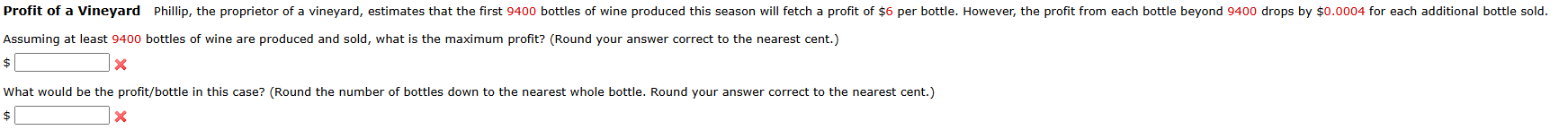 Assuming at least 9 4 0 0 bottles of wine are