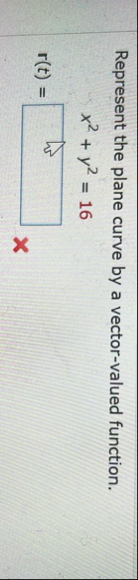 Represent the plane curve by a vector - valued