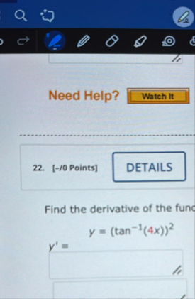 Need Help? 2 2 . [ - / 0 Points ] Find the