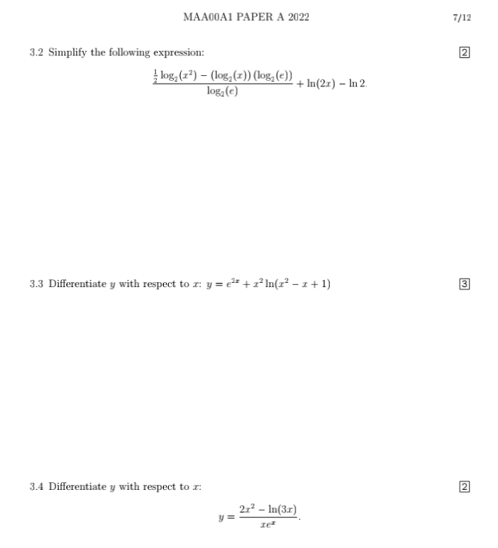 MAA 0 0 A 1 PAPER A 2 0 2 2 7 1 2 3 . 2 Simplify