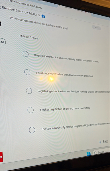 Which statement about the Lanham Act is true?