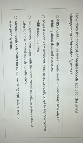 How does the concept of Mental Models apply for