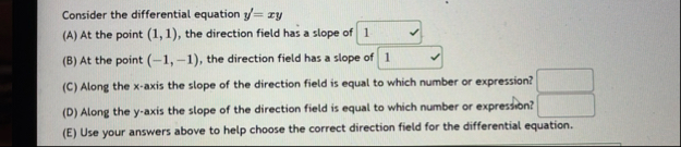 Consider the differential equation y ' = x y ( A