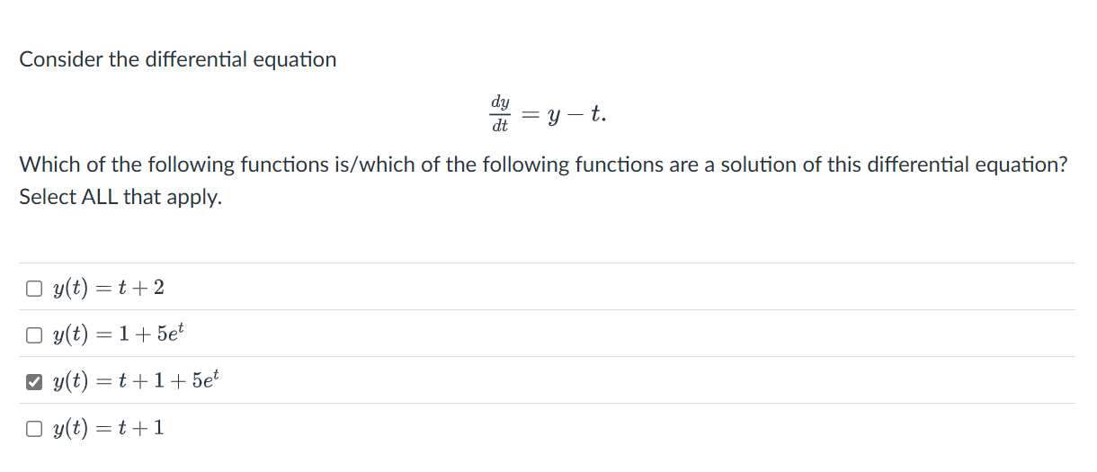 Consider the differential equation d y d t = y -