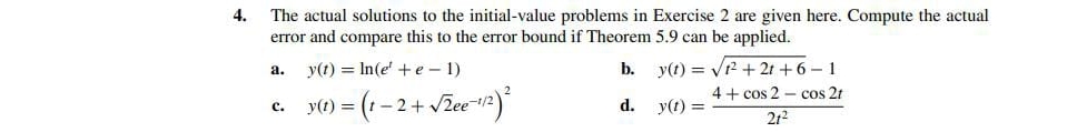 The actual solutions to the initial - value