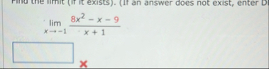 lim x - 1 8 x 2 - x - 9 x 1