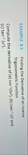 EXAMPLE 8 . 5 Finding the Derivative of an