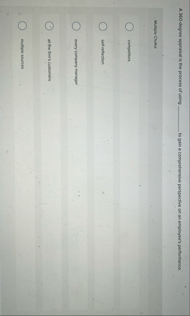 A 3 6 0 - degree appraisal is the process of