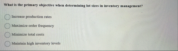 What is the primary objective when determining