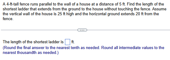 A 4 - ft - tall fence runs parallel to the wall