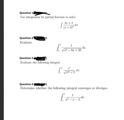 Question 1 2 Use integration b y partial fraction