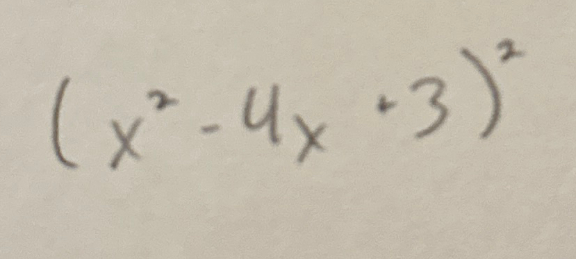 ( x 2 - 4 x + 3 ) 2 find derivative