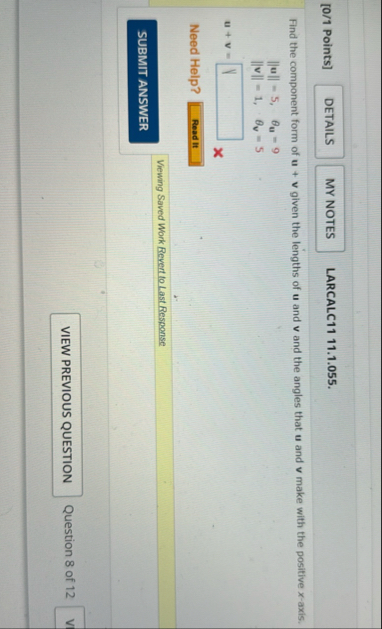 [ 0 / 1 Points ] LARCALC 1 1 1 1 . 1 . 0 5 5 .