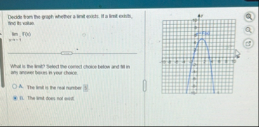 Decide from the gaph whether a limit ecists. If a