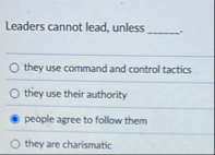 Leaders cannot lead, unless q , . they use