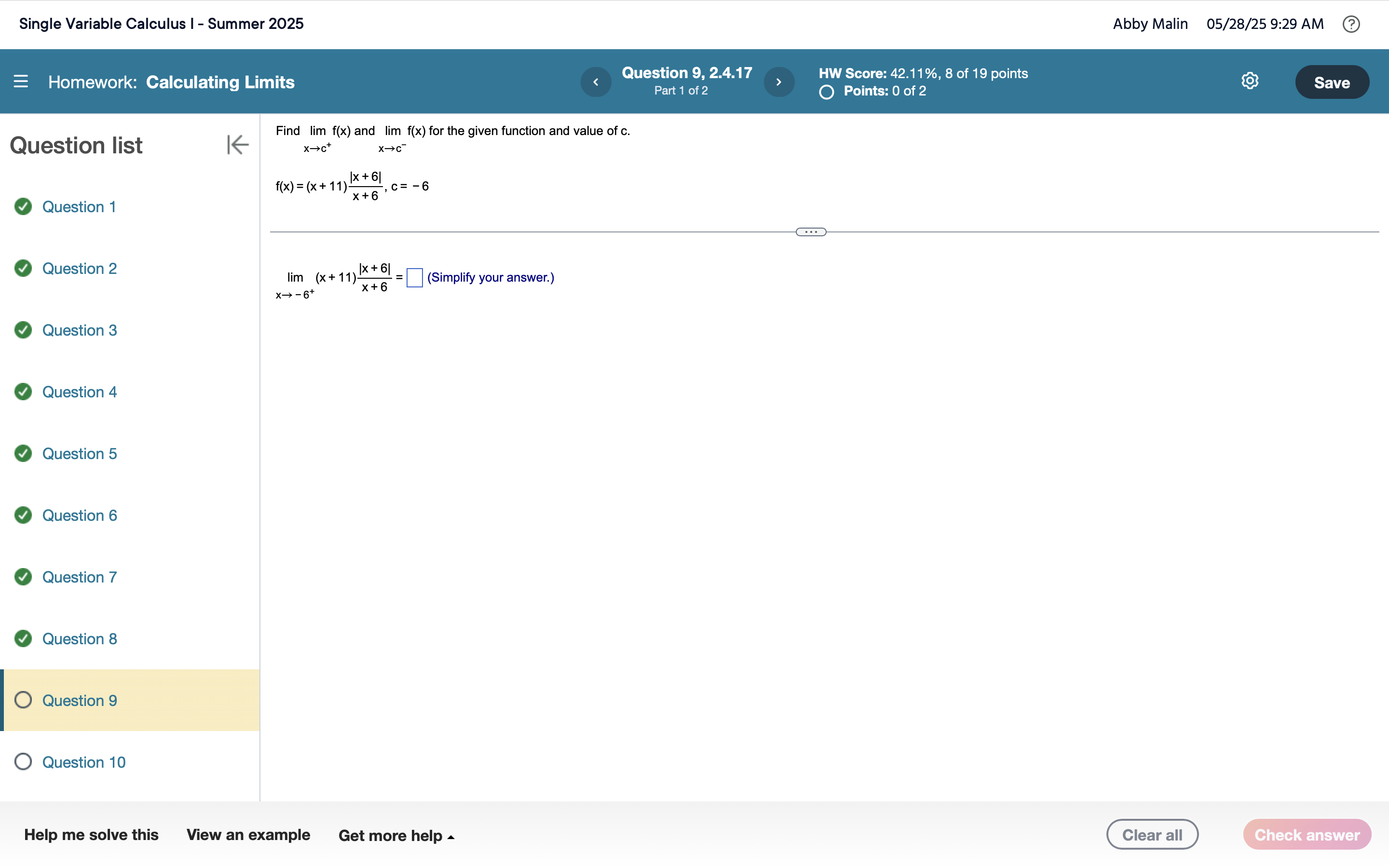 Find lim x c + f ( x ) and lim x c - f ( x ) for