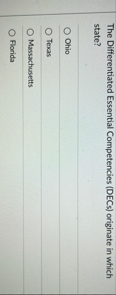 The Differentiated Essential Competencies ( DECs