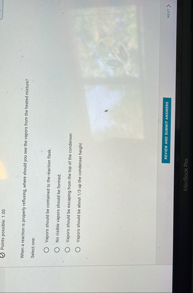 Points possible: 1 . 0 0 When a reaction is