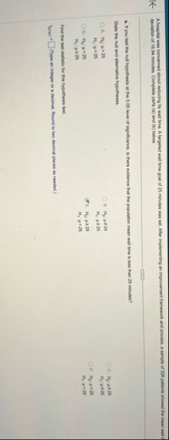 deviation of 1 8 . 9 4 minutes. Complete parts (