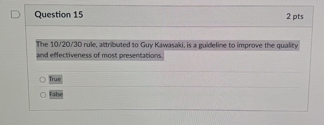 Question 1 5 2 pts The 1 0 2 0 ? 3 0 rule,