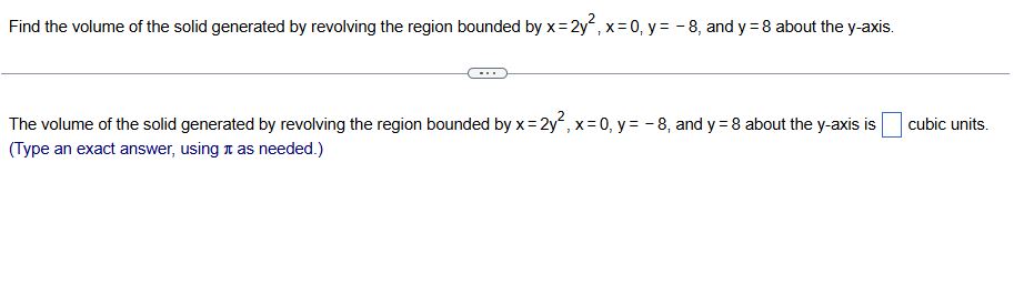 The volume o f the solid generated b y revolving