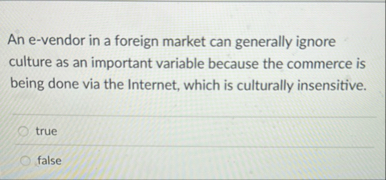 An e - vendor in a foreign market can generally