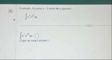 Evaluate. Assume u  style=