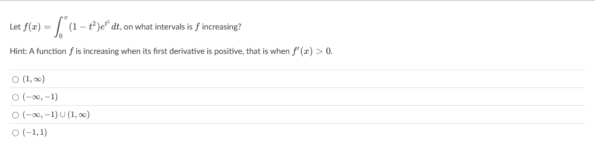 Let f ( x ) = 0 x ( 1 - t 2 ) e t 2 d t , o n