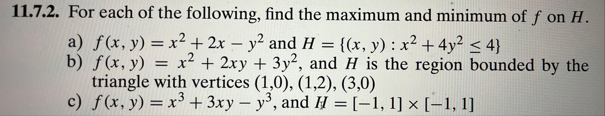 1 1 . 7 . 2 . For each of the following, find the
