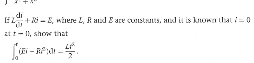 If L ( d ) i ( d ) t + R i = E , where L , R and