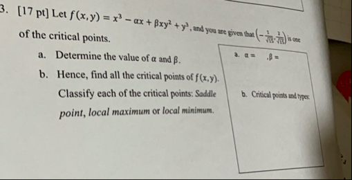[ 1 7 pt ] Let f ( x , y ) = x 3 - x + x y 2 + y