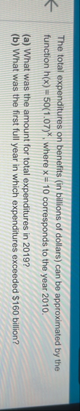 The total expenditures on benefits ( in billions
