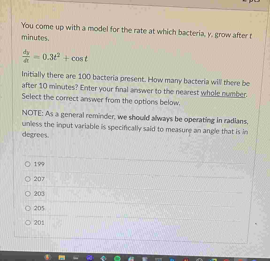 You come up with a model for the rate at which